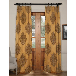 Ellaria Olympic Bronze Faux Silk Jacquard Curtain