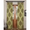 Ellaria Mantis Green Faux Silk Jacquard Curtain