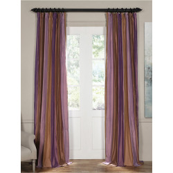 Smokey Topaz and Amethyst Silk Stripe Curtain