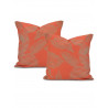 Bali Red Printed Cotton Cushion Cover (Pair)