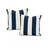 Cabana Navy Printed Cotton Cushion Cover (Pair)