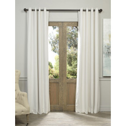 Signature Off White Grommet Blackout Velvet Curtain