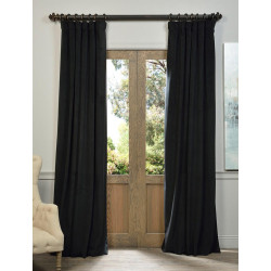 Signature Warm Black Blackout Velvet Curtain