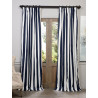 Cabana Navy Printed Cotton Curtain