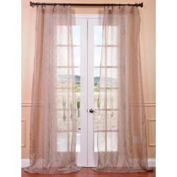 Zara Taupe Patterned Sheer Curtain