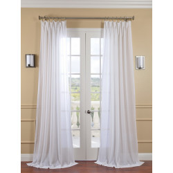 White Orchid Faux Linen Sheer Curtain