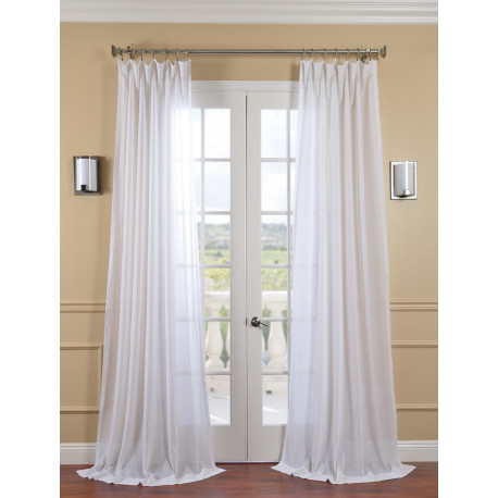 White Orchid Faux Linen Sheer Curtain