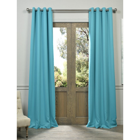 Turquoise Blue Grommet Blackout Curtain