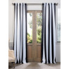 Awning Black & White Stripe Blackout Curtain