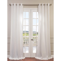 Cloud Faux Linen Grommet Semi Sheer Curtain