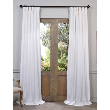 White Heavy Faux Linen Curtain