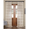 Suez Bronze Embroidered Faux Linen Sheer Curtain