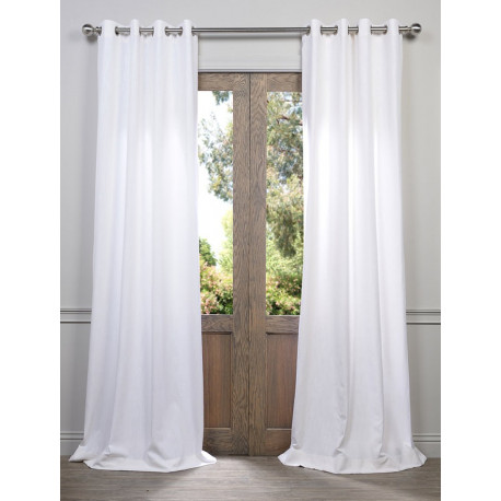 White Grommet Heavy Faux Linen Curtain