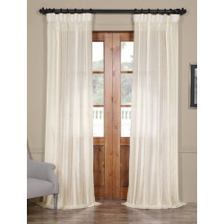 Antigua Off White Striped Linen Sheer Curtain