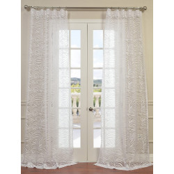 Zara White Designer Sheer Curtain