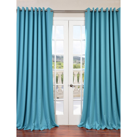 Turquoise Blue Grommet Doublewide Blackout Curtain