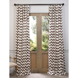 Calipso Brown Printed Cotton Curtain