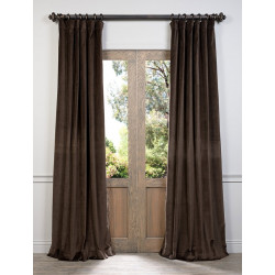 Ash Brown Cotton Velvet Curtain