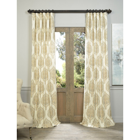 Arabesque Tan Printed Cotton Twill Curtain