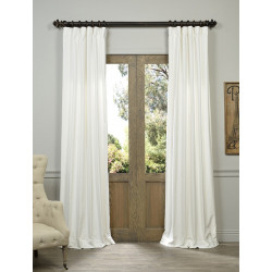 White Vintage Cotton Velvet Curtain