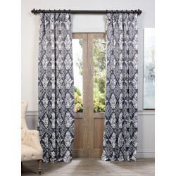 Damask Charcoal Blackout Curtain