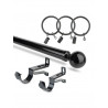 Ball Finial Extendable Rod Set - Gloss Black