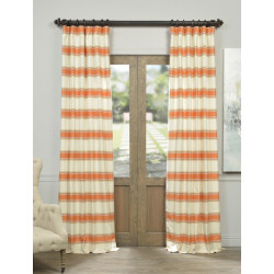 Creamsicle Bold Horizontal Stripe Jacquard Curtain