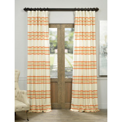 Creamsicle Horizontal Stripe Jacquard Curtain