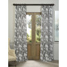 Vine Grey Embroidered Crewel Faux Linen Curtain