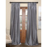 Storm Grey Blackout Vintage Textured Faux Dupioni Pleated Curtain