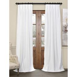 Signature Off White Pleated Blackout Velvet Curtain