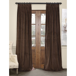 Signature Java Pleated Blackout Velvet Curtain