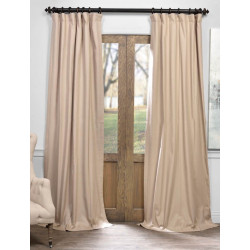 Rugged Tan Solid Cotton Blackout Curtain