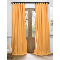 Spicy Mustard Solid Cotton Blackout Curtain
