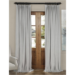 Signature Reflection Grey Doublewide Blackout Velvet Curtain