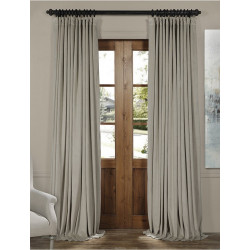 Signature Cool Beige Doublewide Blackout Velvet Curtain