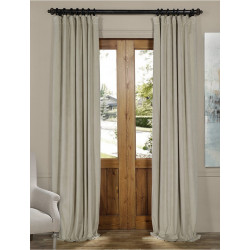 Signature Cool Beige Blackout Velvet Curtain