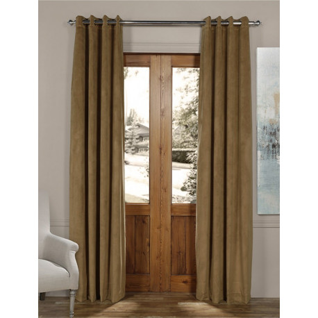 Signature New Fawn Grommet Blackout Velvet Curtain