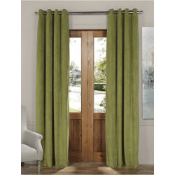 Signature Perenial Green Grommet Blackout Velvet Curtain