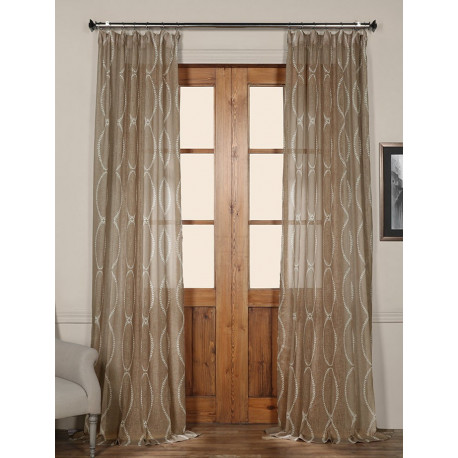 Grecian Taupe Printed Sheer Curtain