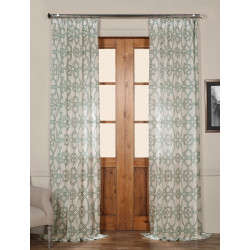 SeaGlass Blue Printed Sheer Curtain