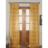 Tava Yellow Printed Sheer Curtain