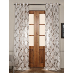 Normandy Grey Grommet Printed Sheer Curtain