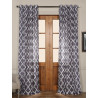 Birmingham Blue Grommet Printed Sheer Curtain