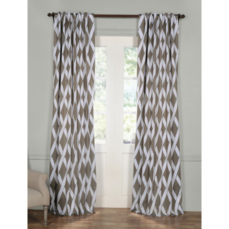 Crosshatch Grey Blackout Curtain