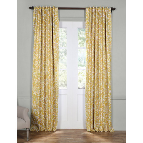 Abstract Misted Yellow Blackout Curtain