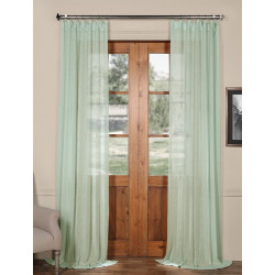 Rio Sky Solid Faux Linen Sheer Curtain