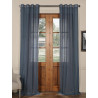 Tahoe Blue Grommet Solid Faux Linen Sheer Curtain