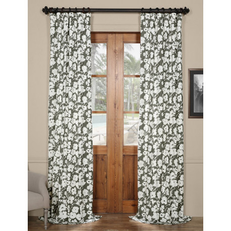 Van Gogh Grey Printed Cotton Twill Curtain