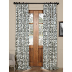 Catalina Blue Printed Cotton Twill Curtain